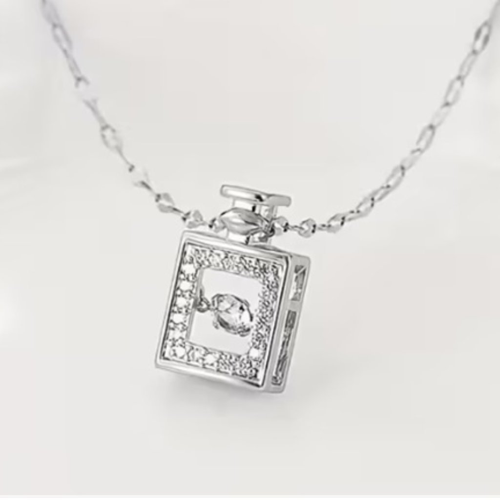 Elegant 18k Gold Plated Stainless Steel Chain Cubic Zirconia Pendant Necklace 24$